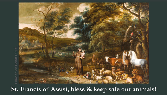 Oct 4th: St. Francis Blessing of Animals Prayer Card